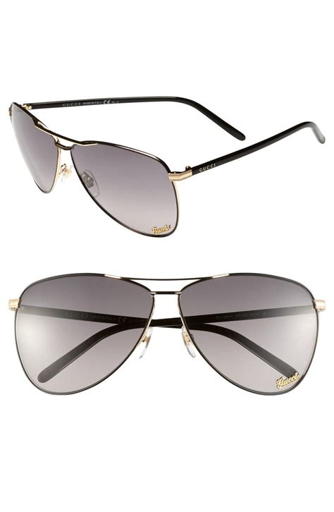 gucci sunglass with metal arms|Gucci 62mm aviator sunglasses.